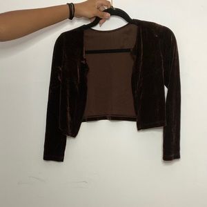 Crayon Kids Cropped Dark Brown Bolero Top